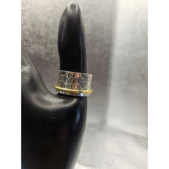 Bumblebee Spinner ring Handmade Sterling Silver 925 Stamped Sz 10 - Picture 9 of 10